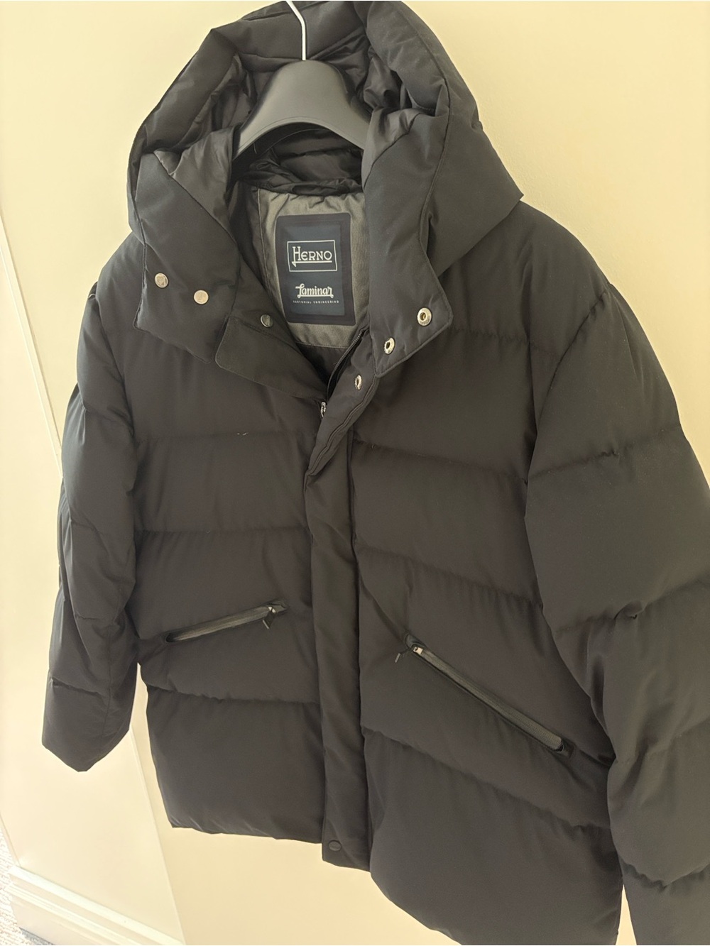 Herno Men’s Black Down Quilted Puffer Jacket with Hood
